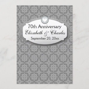 70 Jahre Hochzeitstag Platinum Z03 Einladung