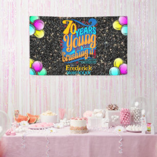 70 Jahre jung und immer noch erpresst, Retro Bday Banner