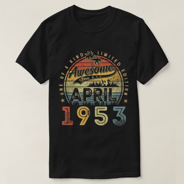 70 Jahre Phantastisch seit April 1953 70. Geburtst T-Shirt (Design vorne)
