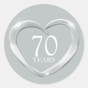 70 Jahre Platin-Jubiläumsaufkleber Runder Aufkleber