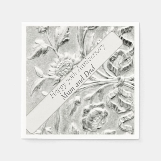 70. Jahrestag bearbeitbar Serviette (Vorderseite)