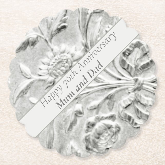 70. Jahrestag bearbeitbar Untersetzer (Vorderseite)