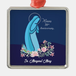 70. Jahrestag des religiösen Lebens Nun Pink Blume Ornament Aus Metall