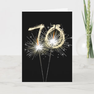 70. Jahrestag Sparklers auf schwarz Karte