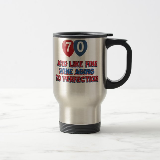70 jährige Geburtstagsgeschenke Reisebecher (Rechts)