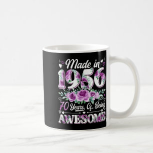 70-jährige hergestellt 1956 floral 70. Geburtstag Kaffeetasse