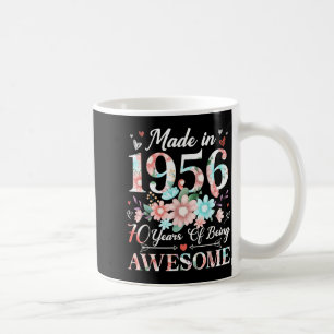 70-jährige hergestellt 1956 floral 70. Geburtstag Kaffeetasse
