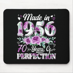 70-jähriger, hergestellt 1956 floral 70. Geburtsta Mousepad