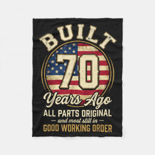 70-jähriger Mann Patriotische USA-Flagge Vater 70. Fleecedecke