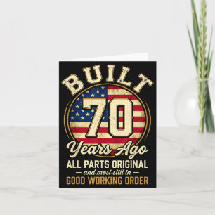 70-jähriger Mann Patriotische USA-Flagge Vater 70. Karte