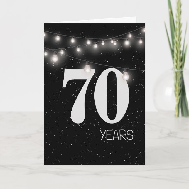 70. Jubiläum mit Leuchten und Sternen Karte (Vorderseite)