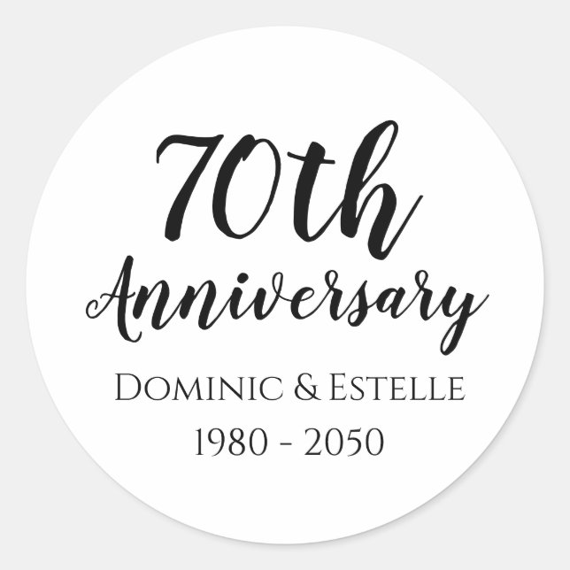 70. Jubiläum-Umschlag Gunst Sticker (Vorderseite)
