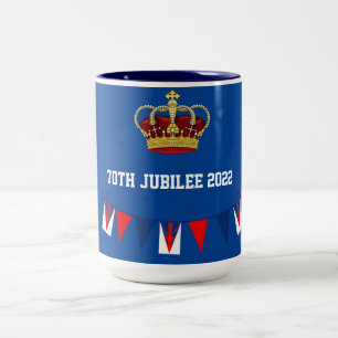 70. Jubilee 2022 Crown Blue Two-Tone-Kaffee-Tasse Zweifarbige Tasse