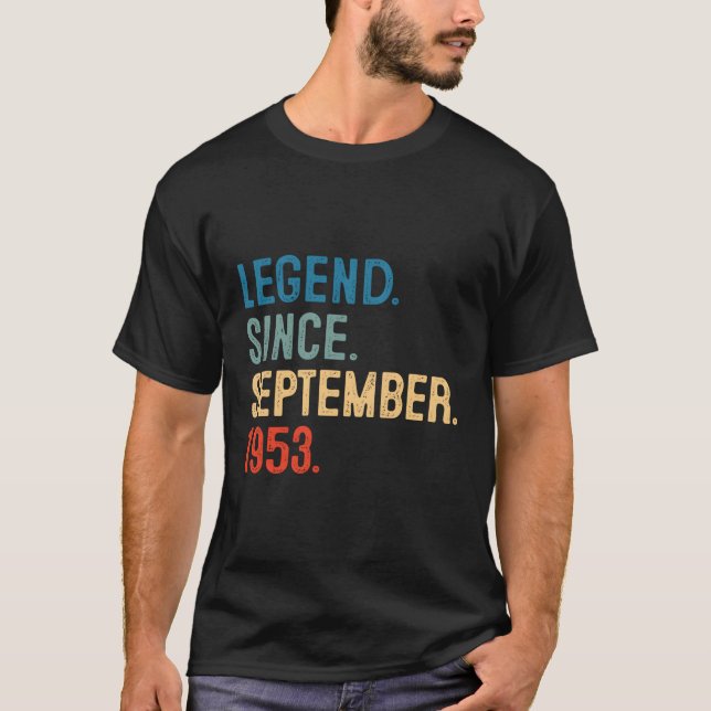 70 Legend seit September 1953 70. T-Shirt (Vorderseite)