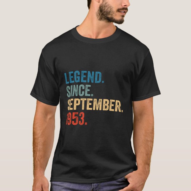 70 Legend seit September 1953 70. T-Shirt (Vorderseite)