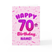 70. Luftballon-Nummer Benutzerdefinierter Name Geb