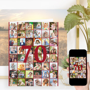 70. oder jedes Alter Foto-Collage großes Geburtsta Karte