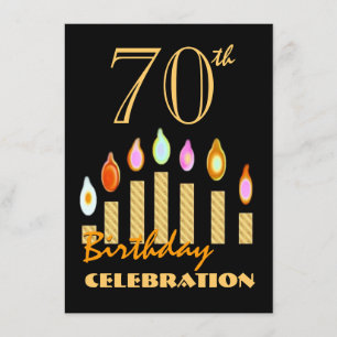 70. oder jedes mögliches Jahr-Geburtstags-Gold Einladung