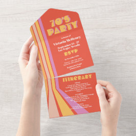 70' Party Retro Hippie Mod Weekend All In One Einladung