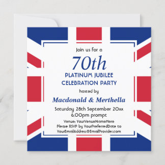 70. Platinum Celebration UNION JACK Einladung