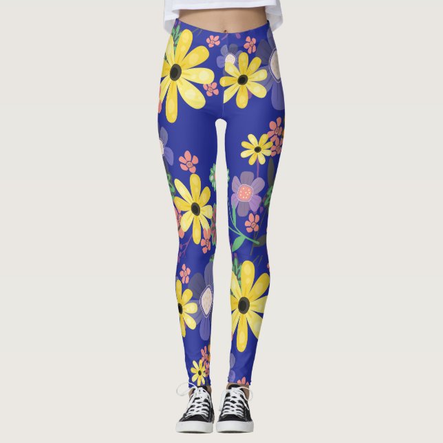 70 Retro Big Floral Leggings (Vorderseite)
