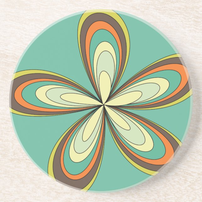 70’s retro spring hippie flower power sandstein untersetzer (Vorne)