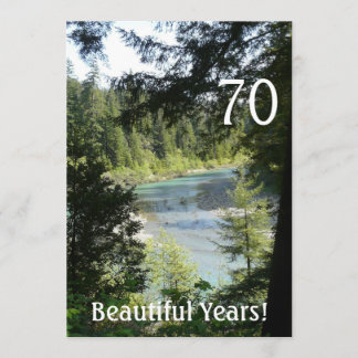 70 Schöne Jahre!-Geburtstag+Waldlandsee Einladung