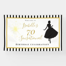 70 & Sensationeller Geburtstagsbanner Schwarz & Go