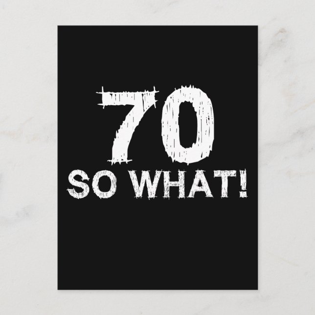70 So was - Funny 70. Geburtstag Postkarte (Vorderseite)