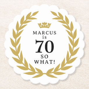 70 So, was Funny Laurel Wreath Crown 70. Geburtsta Untersetzer
