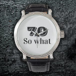 70 so, was Funny Sprichwort 70. Geburtstag Armbanduhr<br><div class="desc">70 so,  was Funny Sprichwort 70. Geburtstag beobachten. Moderne schwarze Typografie. Ein lustiges und inspirierendes Geschenk für einen Mann oder eine Frau,  der den 70. Geburtstag feiert. Ideal für einen Menschen mit einem Sinn für Spaß. Sie können die Altersnummer ändern.</div>