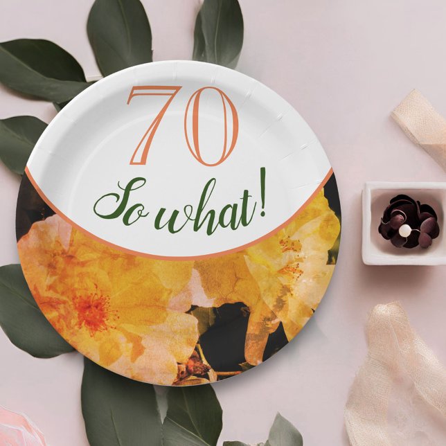 70 So, was gelbe Rose Blumenfreude am 70. Geburtst Pappteller (Von Creator hochgeladen)