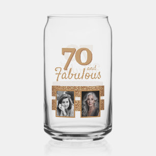 70 und Fabelhaft Gold Glitter 2 Foto 70. Geburtsta Dosenglas