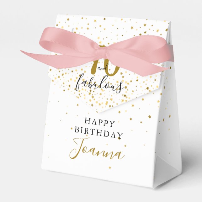 70 und fabelhafte Birthday Gold und Black Elegant Geschenkschachtel (Vorderseite)