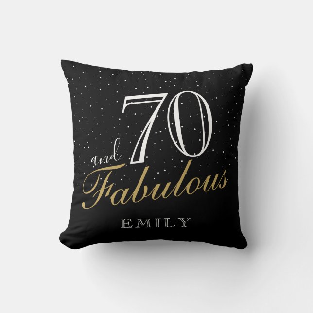 70 und fabelhafte Elegant Black 70. Geburtstag Kissen (Vorderseite)