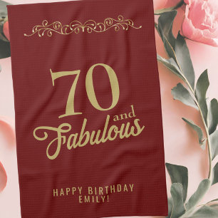 70 und fabelhafte Elegant Ornament 70. Geburtstag Geschirrtuch