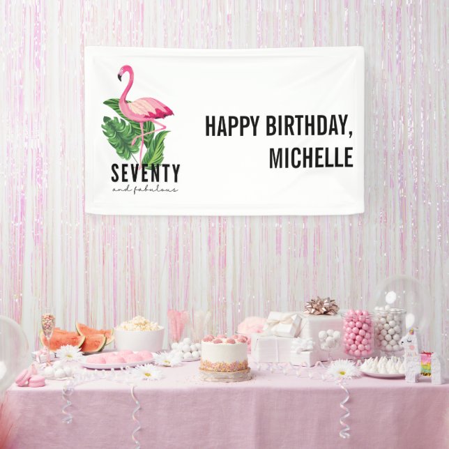 70. und fabelhafte rosa Flamingo 70. Geburtstag Banner (Party)
