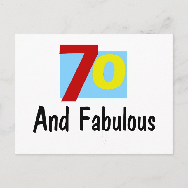 70 und Fabulous Postkarte (Vorderseite)