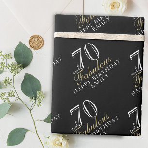 70 und fantastisch Elegant Schwarz 70. Geburtstag Geschenkpapier