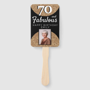 70 und fantastisch Gold Glitter 2 Foto 70. Geburts Fächer