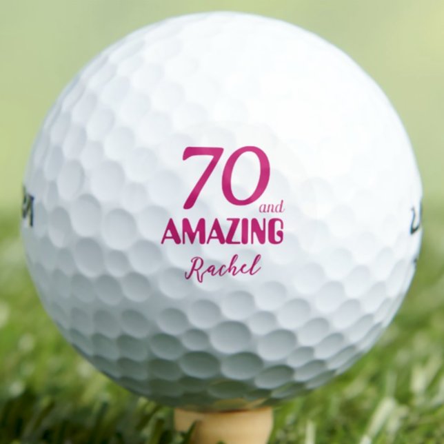 70 und Phantastisch Friend Geschenk - Rosa 70. Geb Golfball (Von Creator hochgeladen)