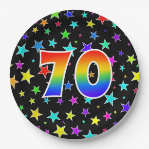 70. Veranstaltung: Bold, Fun, Colorful Rainbow 70 Pappteller