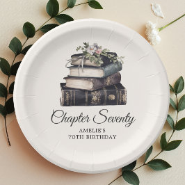 70. | Vintages Viktorianisches Buch Geburtstag Pappteller