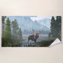 70 "x35" Badetuch mit "Tranquil Dawn" Bild