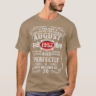 70 Year Old Gifts September 1952 Man Myth Legend 7 T-Shirt
