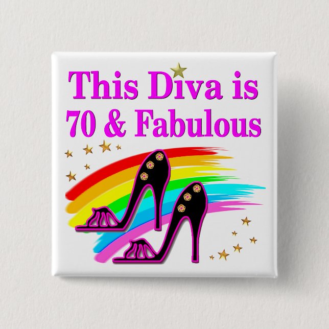 70 YR ALTER SHOE QUEEN BUTTON (Vorderseite)