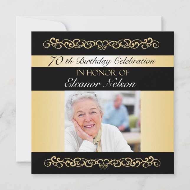 70e-79e anniversaire Invitations avec photo (Devant)