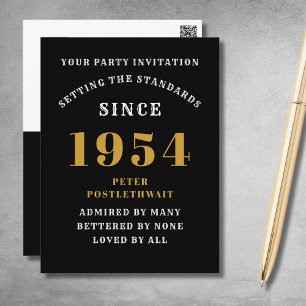 70e anniversaire 1954 Black Gold Invitation