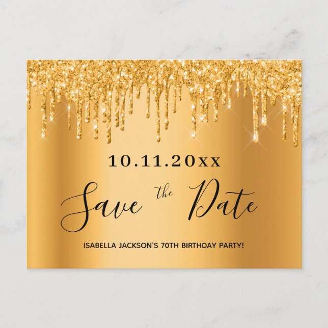70e anniversaire 70 or enregistrer la carte date (Devant)