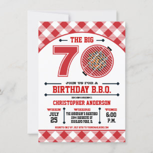 70e anniversaire Barbecue Invitation
